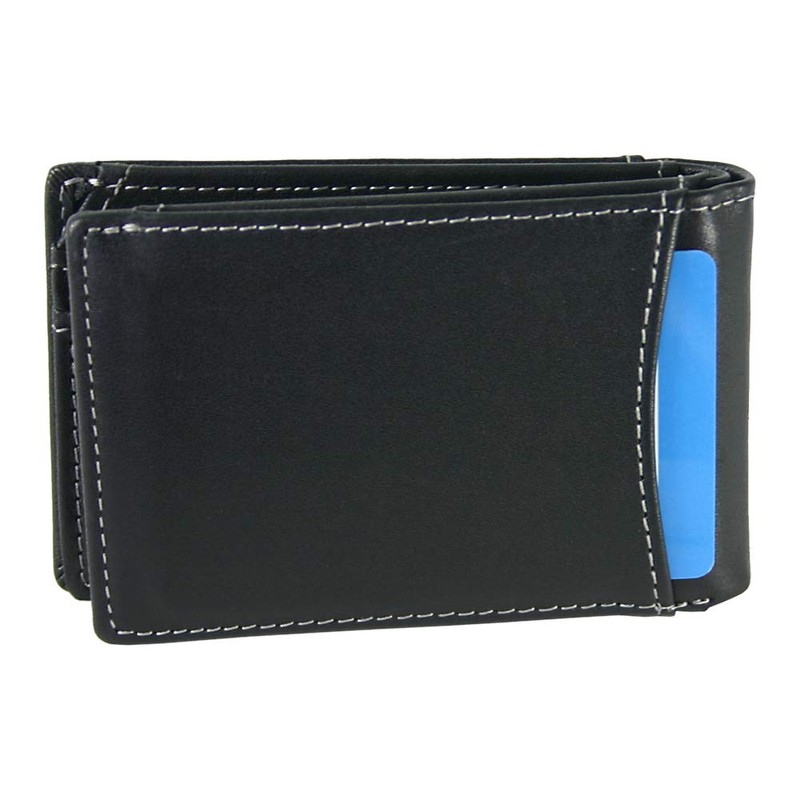 CF CATTERFELD Men's Genuine Leather Wallet with RFID Protection, black,