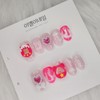 Nostalgic game console glow-in-the-dark handmade nail tips - Almond Egg