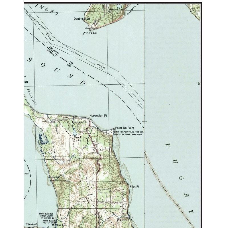 Entrance to Hood Canal - ca. 1940 - USGS Old