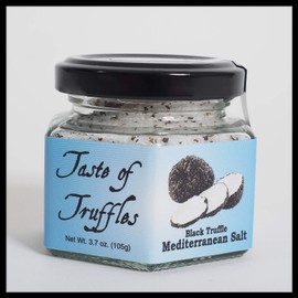Black Truffle Mediterranean Sea Salt Burgundy Black Fall/Winter European Truffles (Tuber Uncinatum), Gourmet Food Condiments - NON-GMO, Vegan & Vegetarians Friendly 3.7 oz(105 gr.)