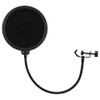Microphone Pop Filter Mask Shield For Blue Yeti, Moukey 6 inch Dual Layered Wind Pop Screen with Swivel 360° Flexible Gooseneck Clip Stabilizing Arm for Bule Yeti, Studio Mic