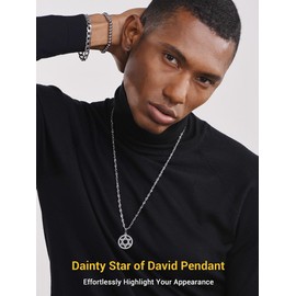 PROSTEEL Jewish Magen Star of David Necklace Men Stainless Steel Bat Mitzvah Israel Judaica Hebrew Jewelry Hanukkah Pendant