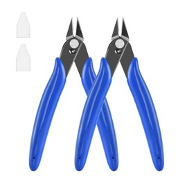 5 Inch Micro Flush Cutter, 2 Pack Small Wire Cutters Spring Loaded Cutting Pliers, Wire Cutters for Jewelry Making, Soft Copper Wire, Floral, Electronics, Model Craft, Heating Wire, 3D Print