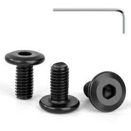 Tunejoy Flat Head Screws Black M5 x 10 mm Flat Head Screws Stainless Steel A2 V2A Furniture Screws Hexagon Socket Full Thread with Allen Key Pack of 30