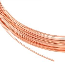 BENECREAT 23 Gauge 20 Feet Half Round Copper Wire, 0.6mm Wide Copper Beading Wire for Crafts Making Supplies
