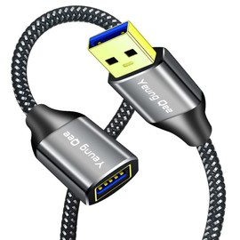 Yeung Qee USB 3.0 Extension Cable 1 ft,5Gbps High Speed USB 3.0 Type A Male to Female Extension Cord,USB Extension Lead Compatible with USB Flash Drive, Hard Drive, Card Reader,Scanner,Keyboard (1FT)