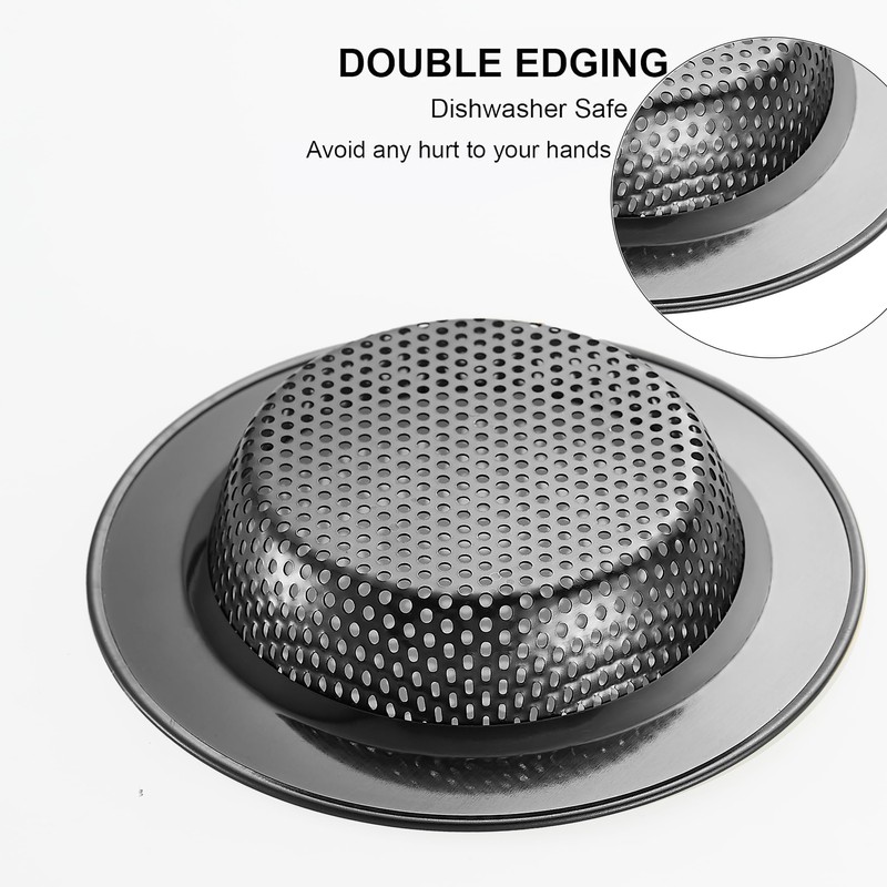 LASSHSWA Kitchen Sink Strainer Stainless Steel, Kitchen Sink Drain Strainer,