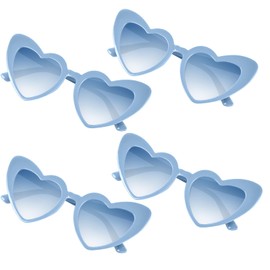 NACHLYNN 4/12/24 Pairs Heart Shaped Sunglasses Bachelorette Sunglasses Love Vintage Heart Glasses for Women Party Weddings (4, Blue)