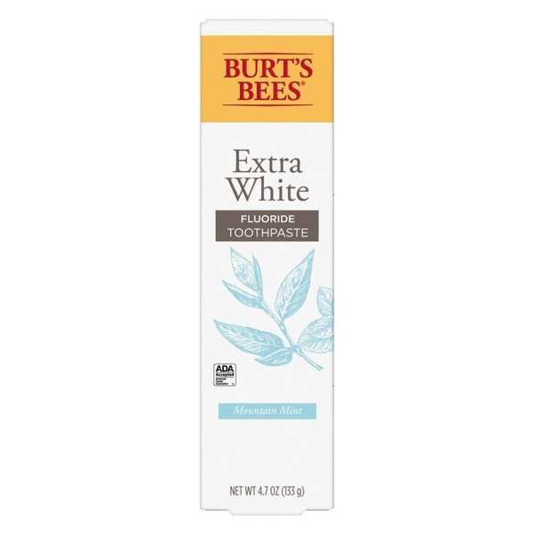 Burts Bees Extra White Mountain Mint Fluoride Toothpaste 4.7 Ounce (Pack of 2)