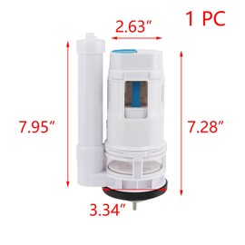 T Tulead Toilet Push Flush Valve Dual 185mm/7.28" Push Button Flush Valve, 2.5-Inch Diameter, for Toilet Tank Height: 7.48"-9.44" (Not for 3-Inch)