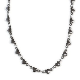 JewelVOX Women's Necklace, Surgical Stainless Steel, Hypoallergenic, Heart Chain, Adult, Stainless Steel