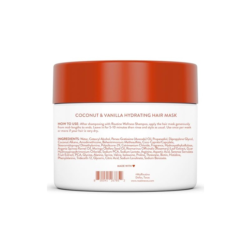 Routine Wellness Hydrating & Conditioning Hair Mask, 8oz, Coconut &