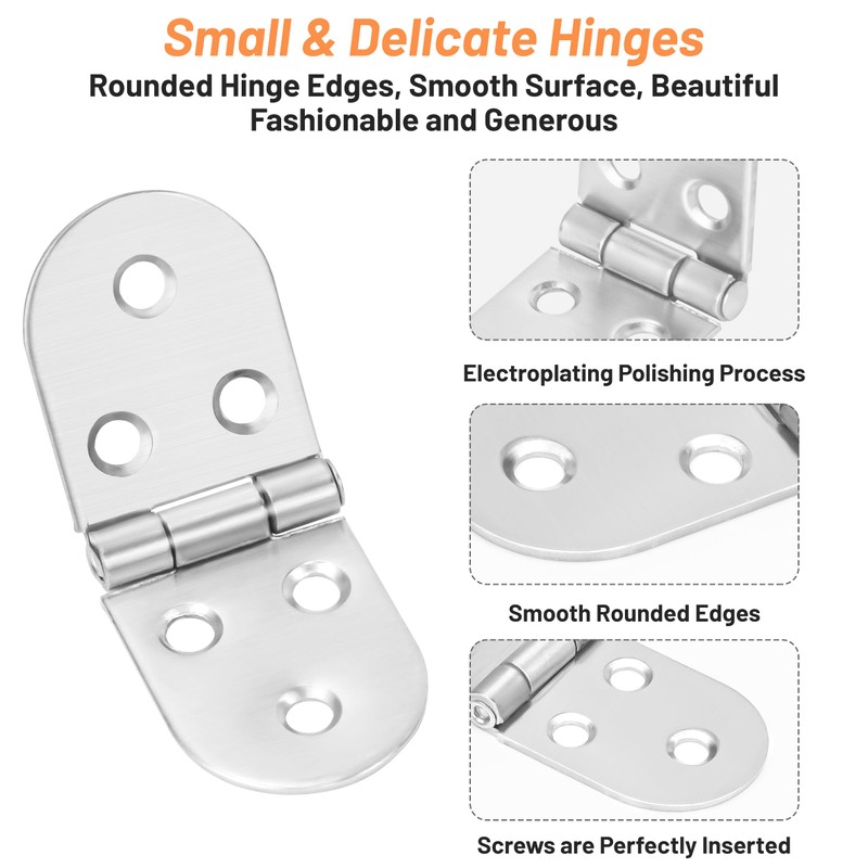 Pack of 4 Hinge, 180 Degree Hinge, Foldable, Zinc Alloy