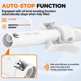 Fuel Transfer Pump with Auto Stop Sensor Overfill Protection, 3.2 GPM Portable Automatic Fuel Transfer Pump Kit with 4 Tank Adapter, Portable Gas Pump for Oil, Diesel, Gasoline Black