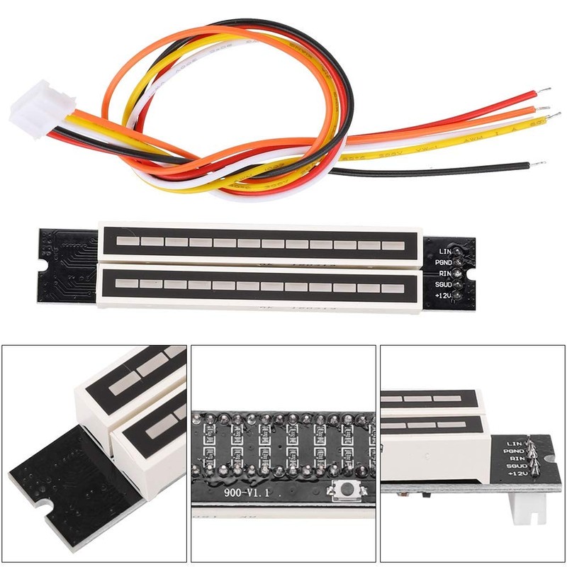 Dual 12 Stereo Level Indicator, Adjustable Light Speed Level Meter