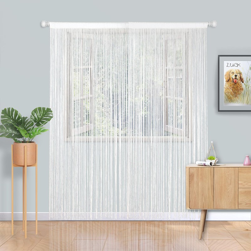 YIIBAII Cortinas de cuerda para puerta, cortinas con flecos para