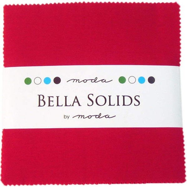 Moda Bella Solids Red 9900-16 Charm Pack, 42 5-inch Cotton