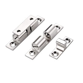 RuoFeng 70mm Furniture Cabinet Door Nickel Plated Copper Dual Ball Roller Catch Latch 10 Pcs