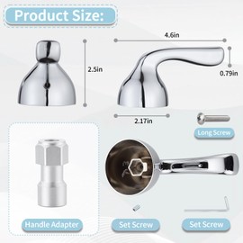 Shower Handle Replacement for Delta RP74148, Compatible with Delta Foundation Series Single Handle Tub/Shower Faucets, Single Lever Handle Repair Kit (Chrome)