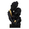 Lovers Sculpture Black with Gold Elements Made of Artificial Stone