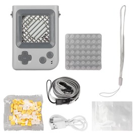 Rechargeable Necklace Fan 3 Levels USB Rechargeable Battery Operated Neck Fan with Lanyard Blocks for Travel Camping Hiking Gray