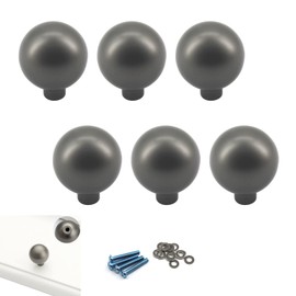 Zerniple Grey Handle Pull Solid Zinc Alloy Drawer Wardrobe Handle Pull Kitchen Cabinet Handle Cupboard Knobs (6 Pieces)
