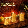 Da by Gold Flameless Candle, Battery-Powered Candle with Recessed String
