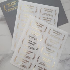 XOXOKristen Return Address Label Stickers Printed with Gold Foil, Envelope Address and Return Label, Wedding Address Sticker, Family Address Label (Gold Foil, White Glossy)