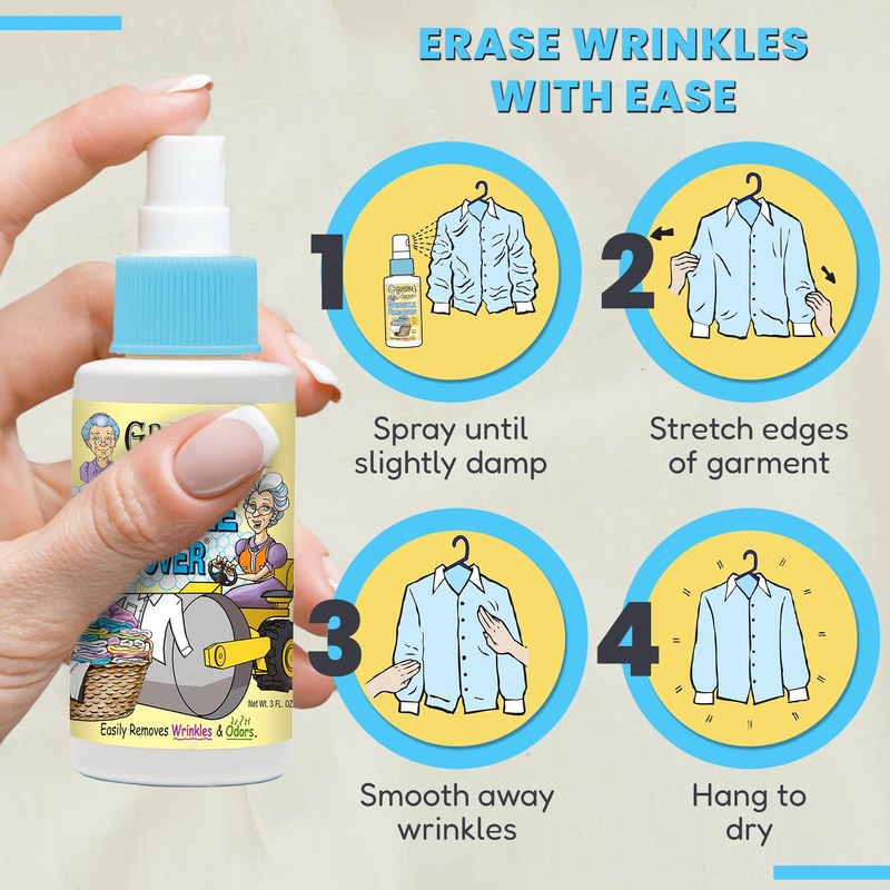Grandma's Secret Wrinkle Remover Spray - Easily Removes Wrinkles &