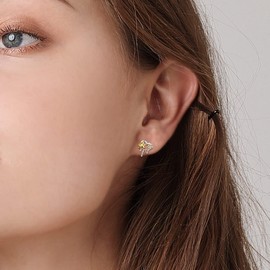 Bee Earrings Gifts for Women Her 925 Sterling Silver Honey with Bee Heart Stud Earrings Beehive and Bee Flower Earrings Studs Gifts