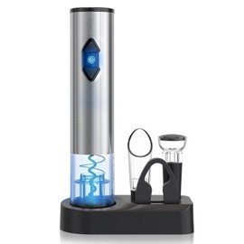 CIRCLE JOY 5-in-1 Electric Wine Opener Gift Set Stainless Steel Electric Wine...