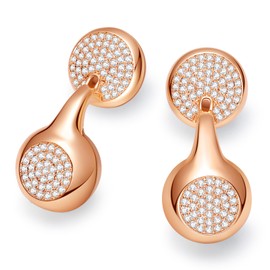 FUNNYEAH JewelPods H01 Wireless Earbuds, Bluetooth Headphones Waterdrop-Designs Metal Semi-Open Bluetooth Earbuds, Excellent Spatial Audio,Sweat and Water Resistant, 72H Play, Rose Gold