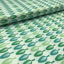 Kt KILOtela - Patchwork Fabric Sold by the Metre - Digital Print - 100% Cotton - 140 cm Width - Choice of Length 50 in 50 cm | Leaves - Green, White