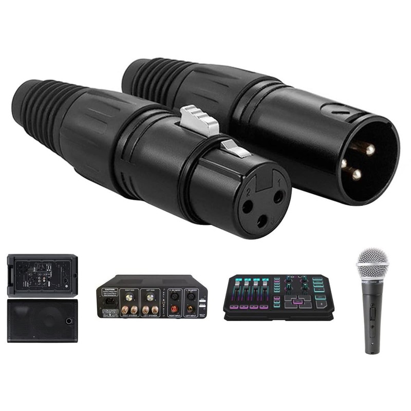 GQunit 8PCS 3 Pin XLR Solder Connector, 4 Male and