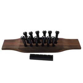 Fayelume 15PCS 12 String Acoustic Guitar Bridge Set, Acoustic Guitar Saddle, Black Bridge Pins Replacement Parts for Acoustics Guitars
