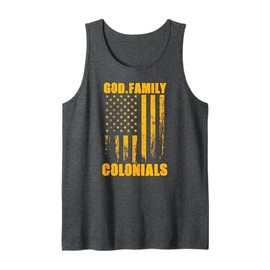 Clay Colonials God. Family. Vintage USA Flag Tank Top
