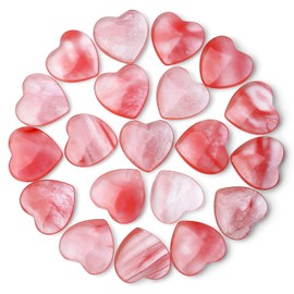 MAIBAOTA Cherry Quartz Crystal Heart Healing Crystals Gemstones Pocket Nature Spiritual Energy Gem Stones Set Gifts for Women Reiki Divination Balancing Yoga Meditation 10PCS
