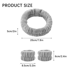 GWAWG Wellness Wrist Headband, Soft Wash Band Set with Transparent Hair Clips, Elastic Wrist Sweatband, Elastic Headband for Women, Girls, Men, Bath, Shower, Makeup, 8