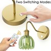 irotine 2 Pack Battery Powered Wall Sconce with Green Tulip