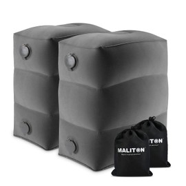 Maliton Airplane Footrest, Inflatable Foot Rest for Kids, Adjustable Height Travel Pillow On Airplanes, Cars, Travel, Office, Toddler Airplane Travel Essentials (Dark Grey, 2 Pack