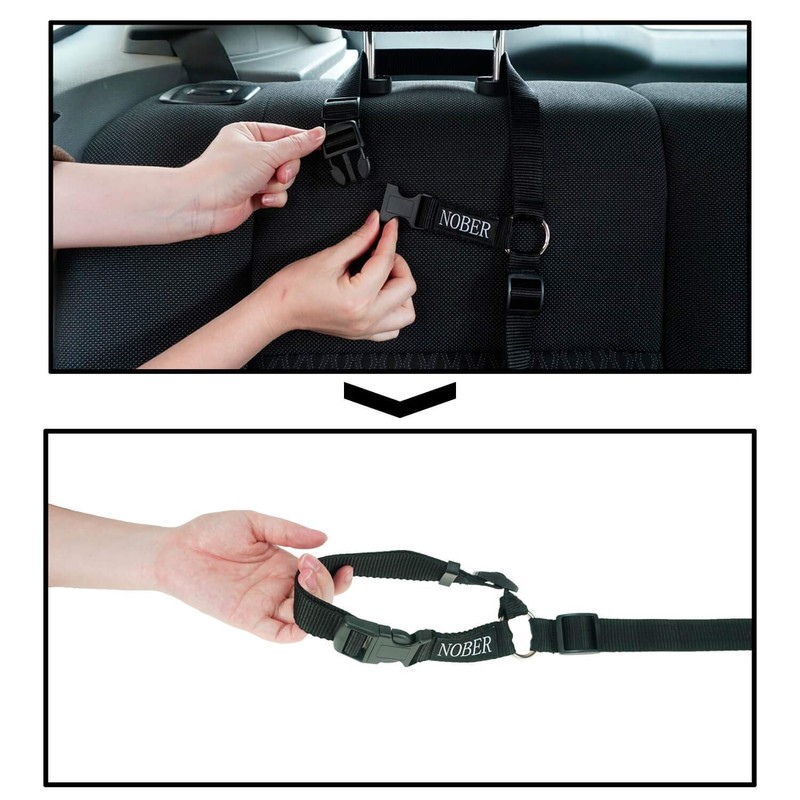 NOBER Pet Dog Cat Seat Belts, Car Headrest Restraint Adjustable