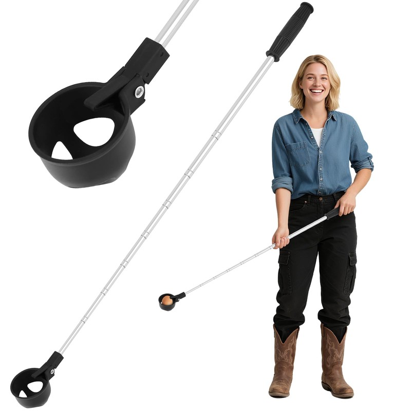 Lconvicely Egg Grabber for Chicken Eggs – Extendable Egg Picker