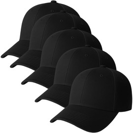 Genérico Paquete 5 Gorras Económicas de Acrilico, Lisa, Cachucha Unisex, Ajustable, Ideal para Bordar y Campañas Publicitarias.