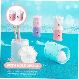 IWOWHERO 2pcs Makeup Sponge Holder Box Sponge Storage Container for Efficient Drying and Organization for Women and Girls Pink