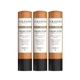 Bálsamo labial de miel nutritivo para el cuidado de los labios con miel de manuka, manteca de karité, aceite de ricino y aceite de jojoba, 98.8% de ingredientes naturales