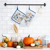 Arquiel Blue Fall Pumpkin Oven Mitts and Pot Holders Sets