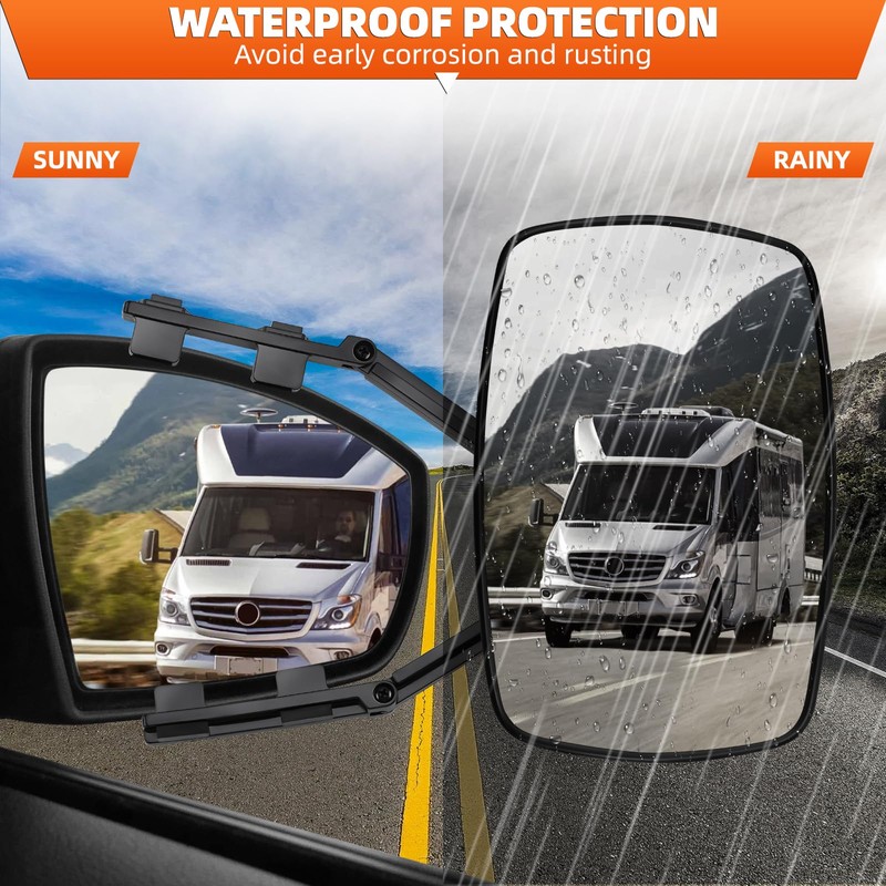 KAOLALI Car Towing Mirrors, Caravan Towing Mirrors, 2 PCS Extended