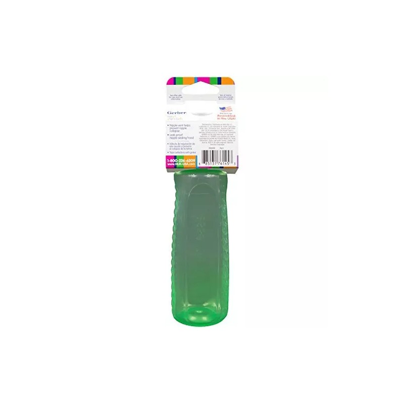 Gerber First Essentials Fashion Tint Plastic Nurser Latex Nipple, 9