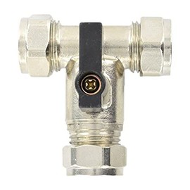 Merriway BH05787 15 mm Tee Isolating Valve - Chrome