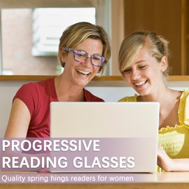 ZONLON 4 Pack Progressive Multifocus Reading Glasses for Women Stylish Oprah Style Blue Light Blocking Computer Readers (4 Mix C2, 3.0, x)